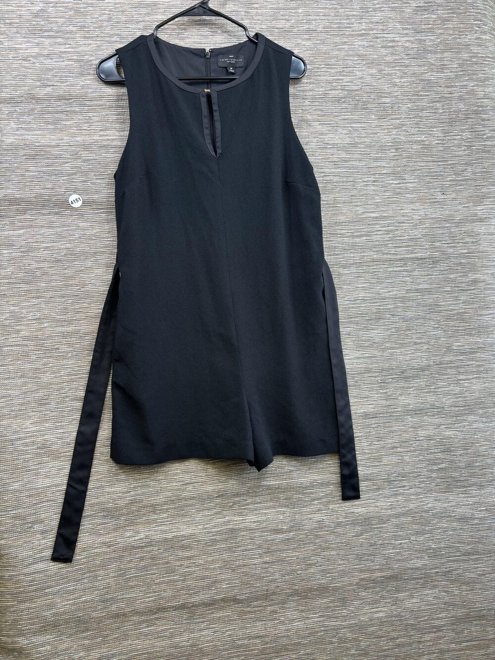 Victoria Beckham For Target Romper Womens M Black Sleeveless Belted One Piece